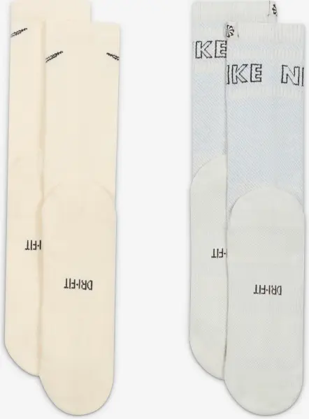 Шкарпетки Nike EVERYDAY PLUS CUSHIONED CREW бежеві, світло-сірі (2 пари) DZ1551-903
