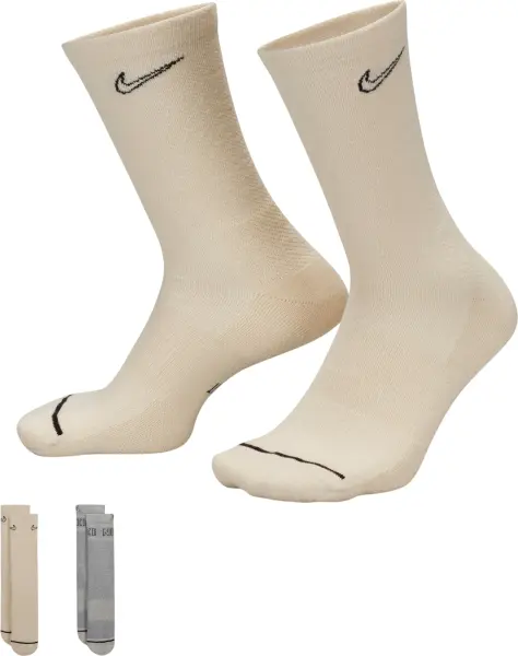 Носки Nike EVERYDAY PLUS CUSHIONED CREW коричневые, серые (2 пары) DZ1551-901