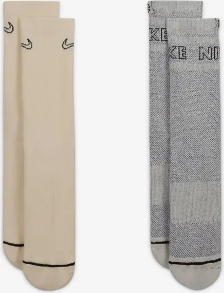 Носки Nike EVERYDAY PLUS CUSHIONED CREW коричневые, серые (2 пары) DZ1551-901
