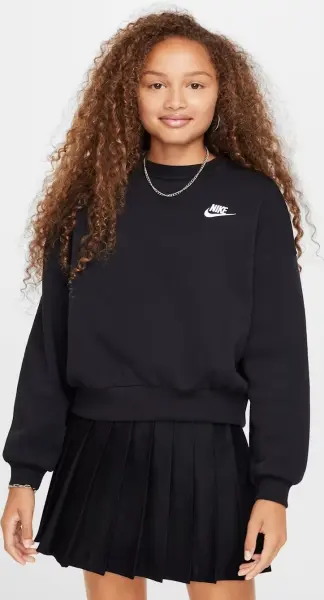 Свитшот подростковый Nike SPORTSWEAR CLUB FLEECE BOXY CREW-NECK черный FZ9244-010