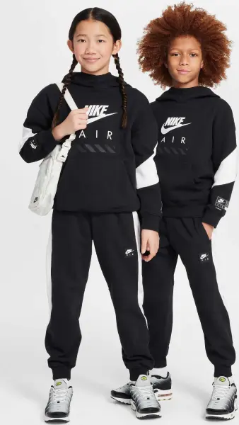 Спортивні штани підліткові Nike AIR FLEECE чорно-білі HF8811-010