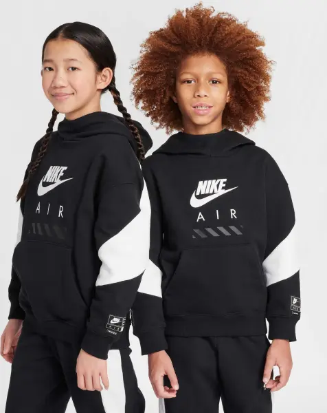Худі підліткове Nike AIR FLEECE чорно-біле HF8812-010