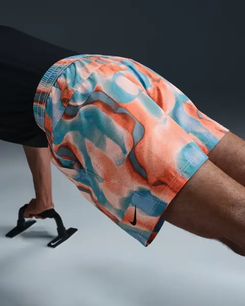 Шорты для бега Nike FORM UNLINED VERSATILE 5" DRI-FIT оранжево-голубые HQ0225-664