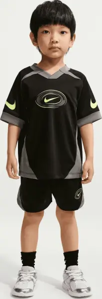 Комплект літній дитячий Nike DRI-FIT SWOOSH LOVE чорно-сіро-лаймовий 86N944-023
