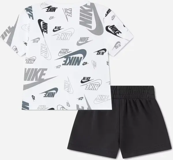 Комплект летний детский Nike SPORTSWEAR ALLOVER PRINT бело-серо-черный 86N043-G9Q