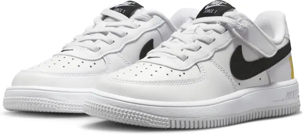 Кроссовки детские Nike AIR FORCE 1 LOW EASYON (PS) бело-черно-желтые IR3985-121