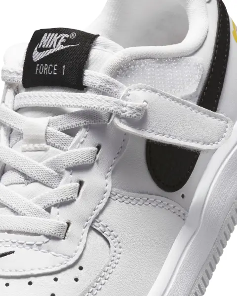 Кроссовки детские Nike AIR FORCE 1 LOW EASYON (PS) бело-черно-желтые IR3985-121