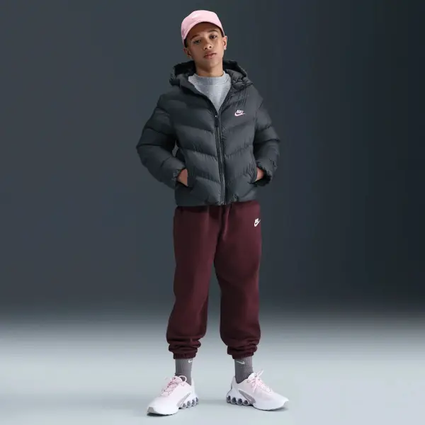 Куртка підліткова Nike SPORTSWEAR ALL DAY PLAY THERMA-FIT LOOSE-FIT чорно-світло-рожева HQ4976-011