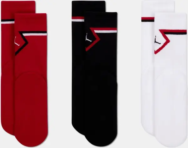 Носки детские Nike JORDAN DIAMOND CREW красные, черные, белые (3 пары) BJ0832-R78