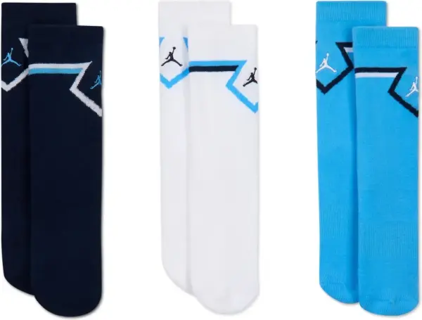 Шкарпетки дитячі Nike JORDAN DIAMOND CREW темно-сині, білі, блакитні (3 пари) BJ0832-695