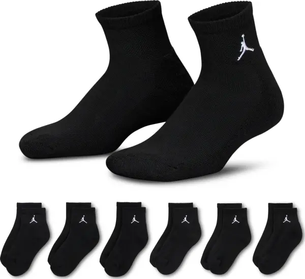 Носки детские Nike JORDAN EVERYDAY ESSENTIALS ANKLE черные (6 пар) BJ0593-023