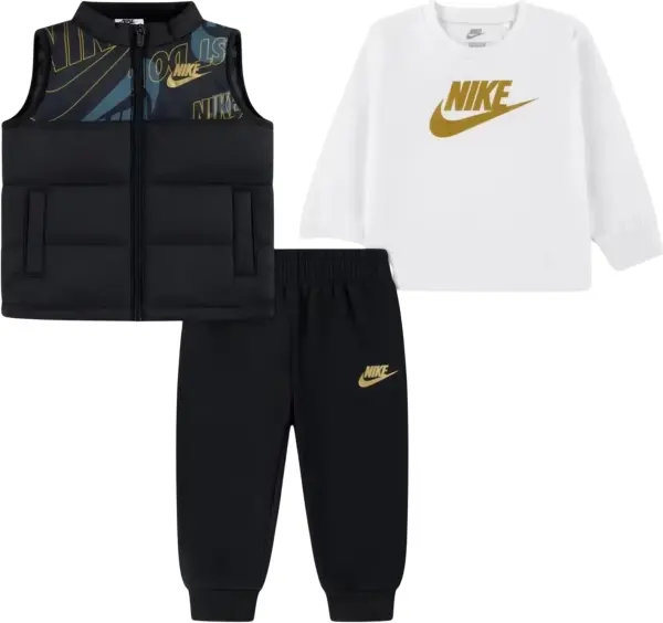 Спортивний комплект дитячий Nike SPORTSWEAR чорно-біло-золотий 86N506-F66