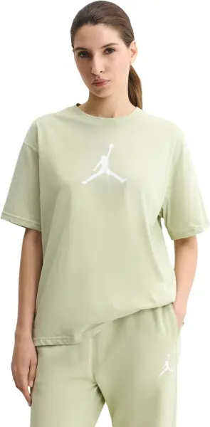 Футболка жіноча Nike JUMPMAN світло-оливково-біла IR0381-371