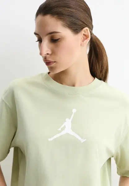 Футболка жіноча Nike JUMPMAN світло-оливково-біла IR0381-371