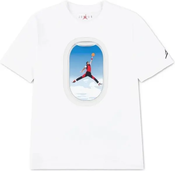 Футболка подростковая Nike AIR JORDAN PLANE WINDOW белая 95F903-001