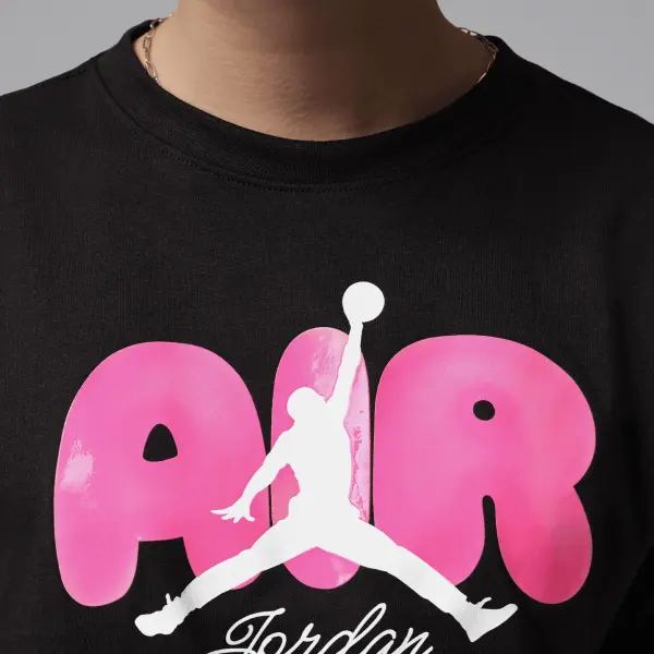 Футболка подростковая Nike JORDAN AIR BUBBLE черно-розовая 45F859-023