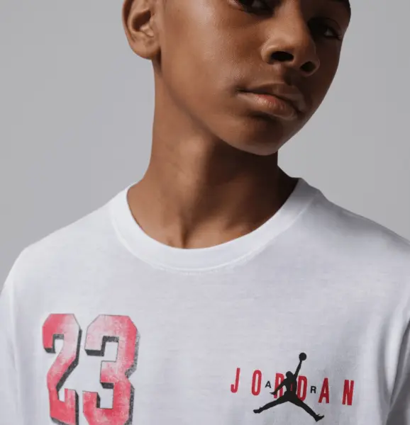 Футболка подростковая Nike JORDAN BROOKLYN VARSITY бело-красная 95F748-001