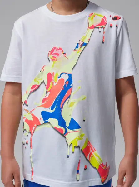 Футболка підліткова Nike JORDAN SUPER SPLASH PAINT SPILL JUMPMAN біла 95F896-001