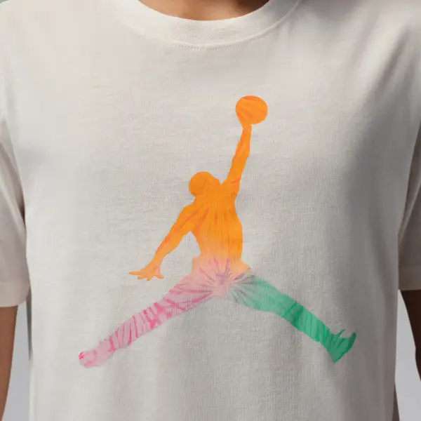 Футболка подростковая Nike JORDAN TIE DYE JUMPMAN бежевая 95F822-W5T