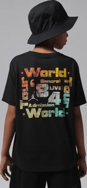 Футболка подростковая Nike JORDAN WORLD TOUR черная 95F751-023