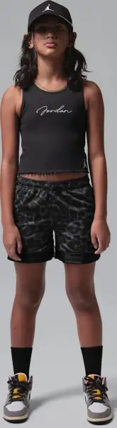 Шорты подростковые Nike JORDAN DRI-FIT ALLOVER PRINT DIAMOND темно-серо-черные 45F562-023