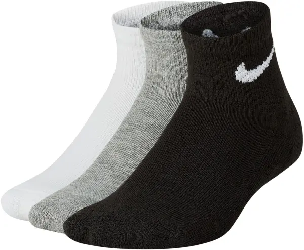 Носки детские Nike CUSHIONED ANKLE белые, серые, черные (3 пары) UN0026-W2F