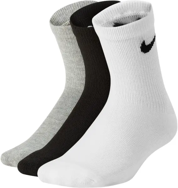 Шкарпетки дитячі Nike CUSHIONED CREW білі, сірі, чорні (3 пари) UN0027-W2F