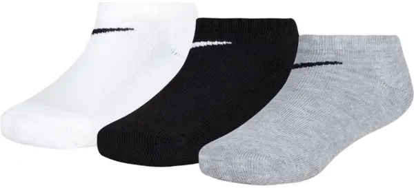 Носки детские Nike NO SHOW белые, серые, черные (3 пары) UN0025-W2F