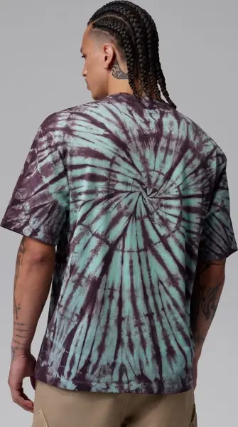 Футболка Nike JORDAN BROOKLYN TIE-DYE FESTIVAL зелено-фиолетовая IF3150-342