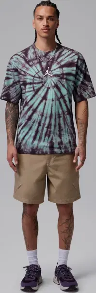 Футболка Nike JORDAN BROOKLYN TIE-DYE FESTIVAL зелено-фиолетовая IF3150-342