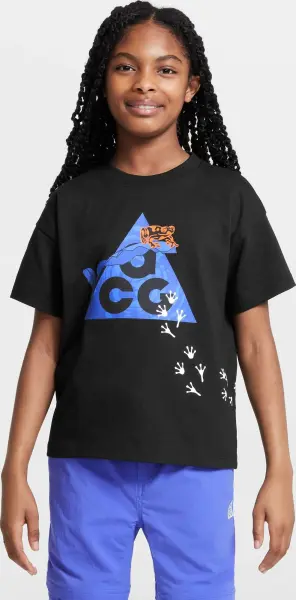 Футболка підліткова Nike ACG DRI-FIT чорно-фіолетово-жовтогаряча HQ3254-010