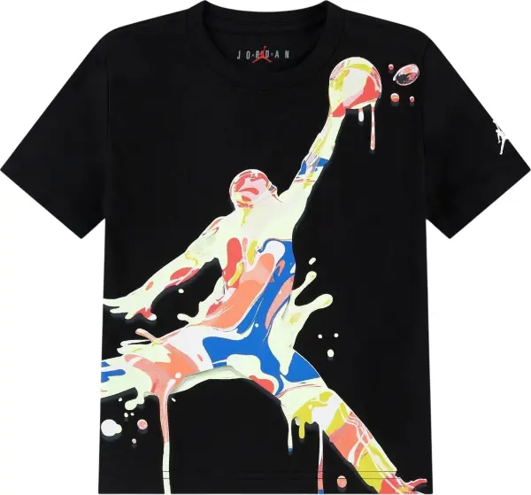 Футболка подростковая Nike JORDAN SUPER SPLASH PAINT SPILL JUMPMAN черная 95F896-023