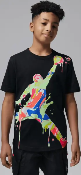Футболка подростковая Nike JORDAN SUPER SPLASH PAINT SPILL JUMPMAN черная 95F896-023