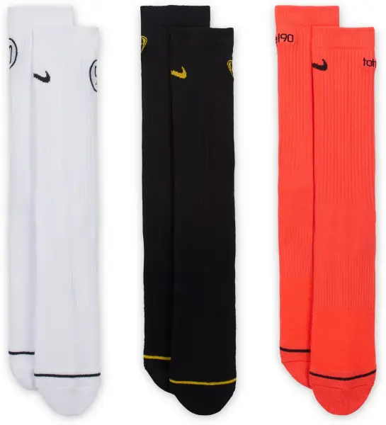 Носки Nike TOTAL90 EVERYDAY CUSHIONED CREW белые, черные, оранжевые (3 пары) IM5021-900