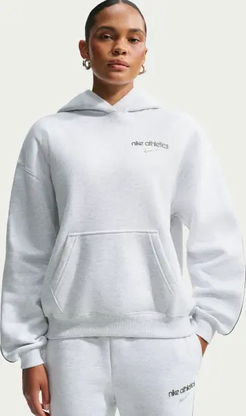 Худи женское Nike STUDIO FLEECE MEDIUM WEIGHT OVERSIZED светло-серое IU3725-051