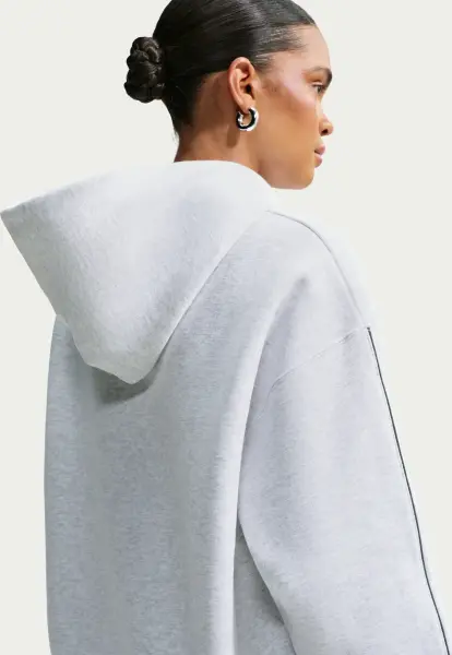 Худи женское Nike STUDIO FLEECE MEDIUM WEIGHT OVERSIZED светло-серое IU3725-051