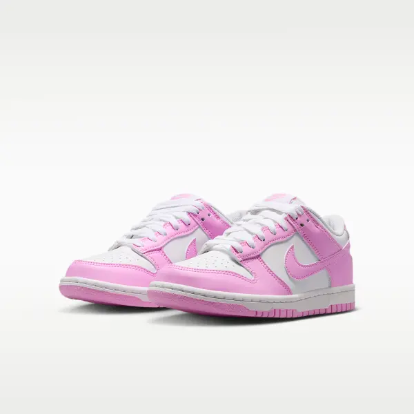 Кроссовки детские Nike JR DUNK LOW бело-розовые IU7766-125