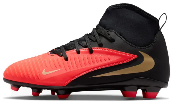 Бутсы детские Nike JR PHANTOM 6 HIGH CLUB FG/MG красно-черные HQ2022-600