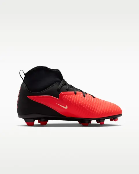 Бутсы детские Nike JR PHANTOM 6 HIGH CLUB FG/MG красно-черные HQ2022-600