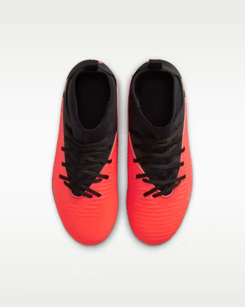 Бутсы детские Nike JR PHANTOM 6 HIGH CLUB FG/MG красно-черные HQ2022-600