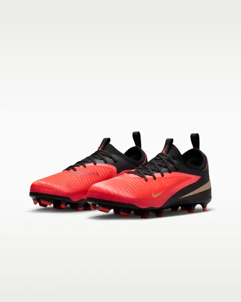 Бутсы детские Nike JR PHANTOM 6 LOW ACADEMY FG/MG красно-черные HM9203-600