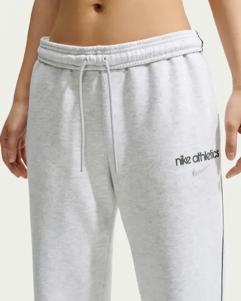 Спортивные штаны женские Nike STUDIO FLEECE MEDIUM WEIGHT OPEN-HEM светло-серые IU3726-051