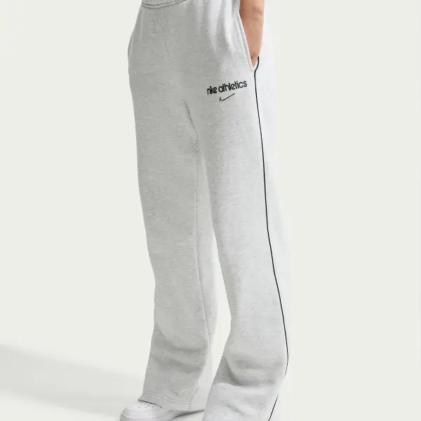 Спортивные штаны женские Nike STUDIO FLEECE MEDIUM WEIGHT OPEN-HEM светло-серые IU3726-051