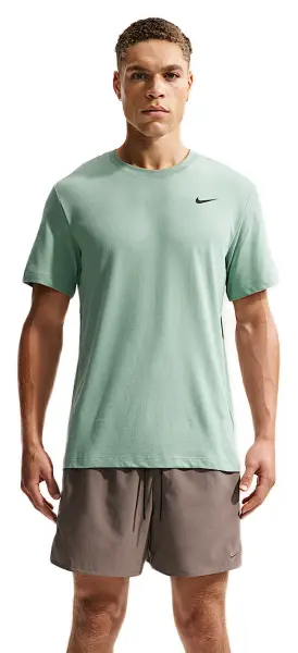 Футболка спортивная Nike DRI-FIT светло-зелено-черная AR6029-008