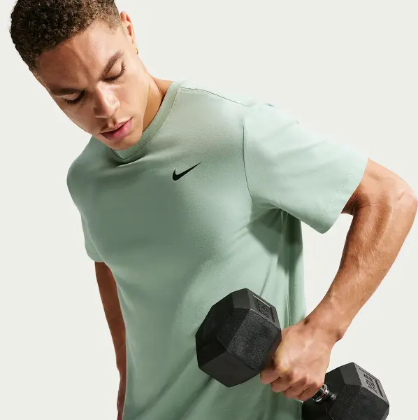 Футболка спортивная Nike DRI-FIT светло-зелено-черная AR6029-008