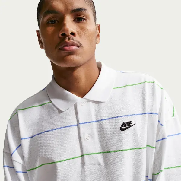 Поло Nike CLUB OVERSIZED STRIPED біло-синьо-зелений IF0736-100