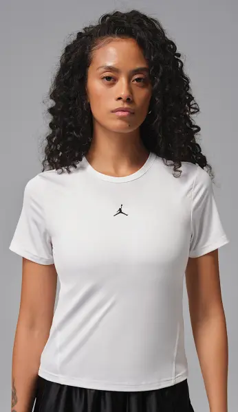 Футболка спортивна жіноча Nike JORDAN SPORT DRI-FIT ESSENTIALS біло-чорна IF2354-100