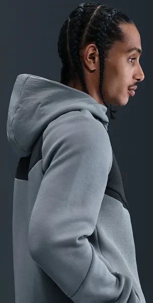 Толстовка Nike TECH FLEECE WINDRUNNER серо-темно-серо-лимонная IH4302-065