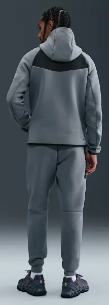 Толстовка Nike TECH FLEECE WINDRUNNER серо-темно-серо-лимонная IH4302-065