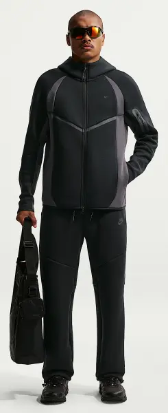 Толстовка Nike TECH FLEECE COLOUR BLOCK WINDRUNNER черно-темно-серая IF1325-010
